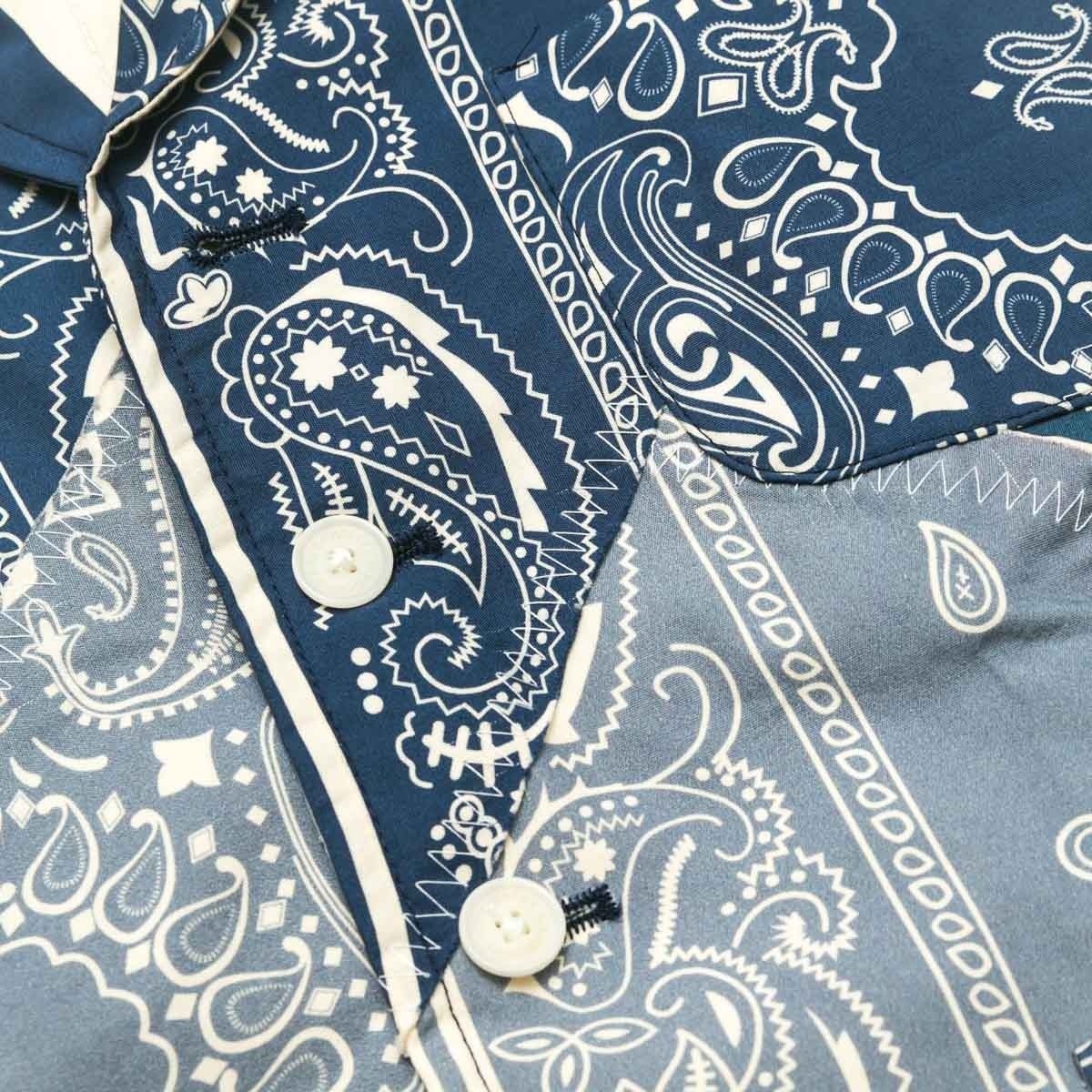 gilet-sans-manches-marius-tissu-motif-bandana-bleu-detail-tissu