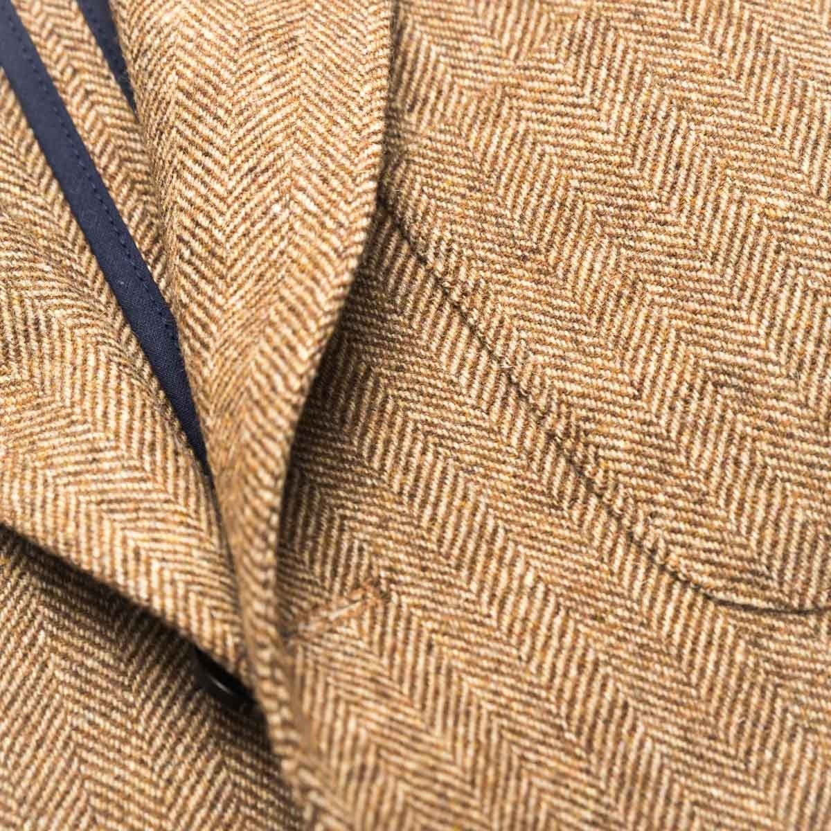 blazer-en-laine-chevron-beige-detail-tissu