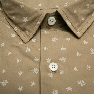 chemise-en-coton-kaki-fleur-manches-longues-pour-homme-detail-tissu