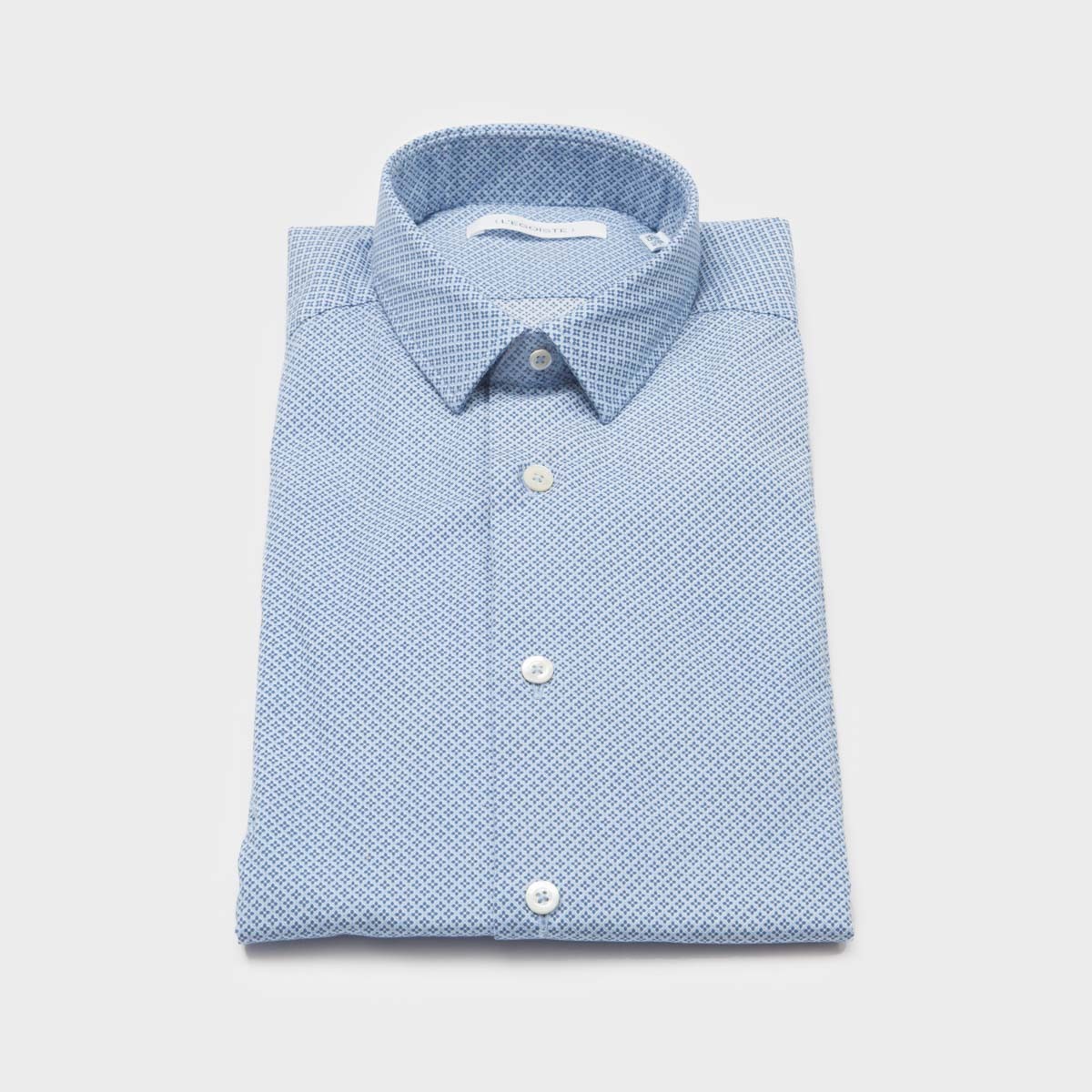 chemise-bleue-en-coton-a-motifs-manches-longues