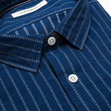 chemise-en-coton-bleue-marine-a-rayure-manches-longues-pour-homme-detail-col