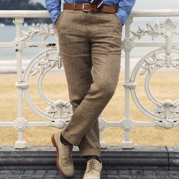 Brown Linen Sartorial Trousers